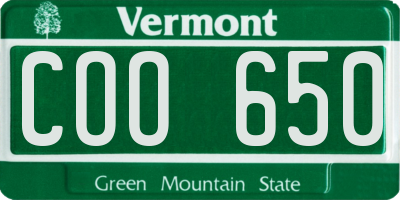 VT license plate COO650