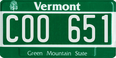 VT license plate COO651