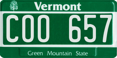 VT license plate COO657