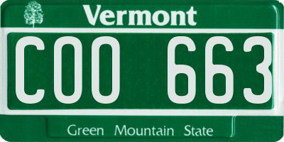 VT license plate COO663