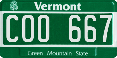 VT license plate COO667