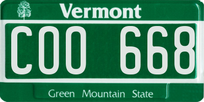 VT license plate COO668