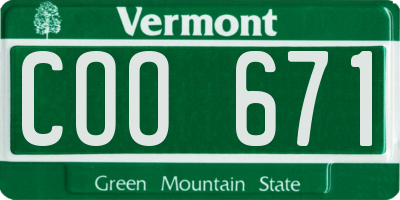 VT license plate COO671
