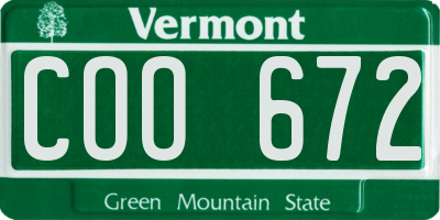 VT license plate COO672