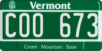 VT license plate COO673