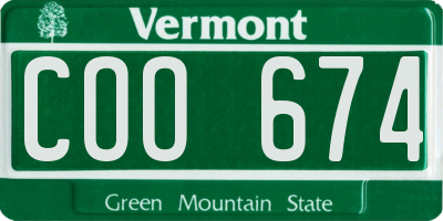 VT license plate COO674