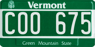 VT license plate COO675