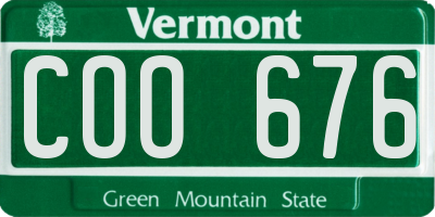 VT license plate COO676