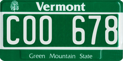 VT license plate COO678