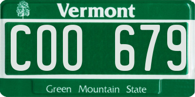 VT license plate COO679
