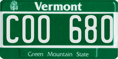 VT license plate COO680