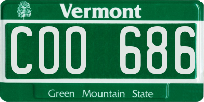 VT license plate COO686
