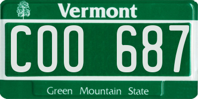 VT license plate COO687