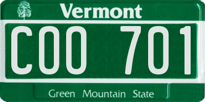 VT license plate COO701