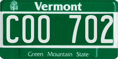 VT license plate COO702