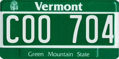 VT license plate COO704