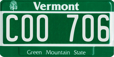 VT license plate COO706