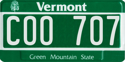 VT license plate COO707