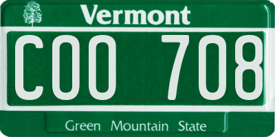 VT license plate COO708