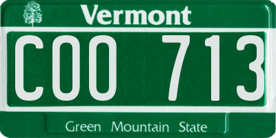 VT license plate COO713