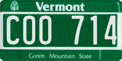 VT license plate COO714