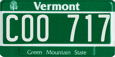 VT license plate COO717