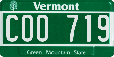 VT license plate COO719