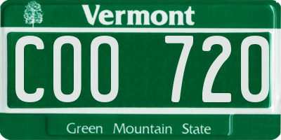VT license plate COO720
