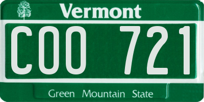 VT license plate COO721