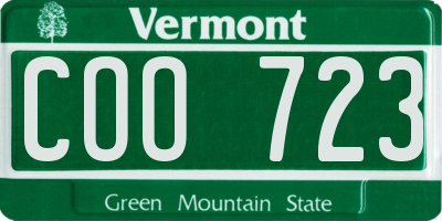 VT license plate COO723