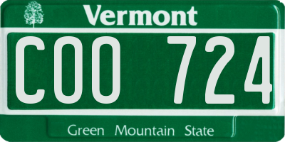 VT license plate COO724