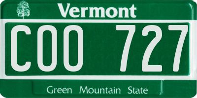 VT license plate COO727