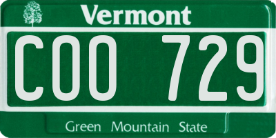 VT license plate COO729