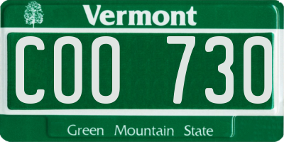 VT license plate COO730