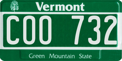 VT license plate COO732