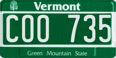 VT license plate COO735
