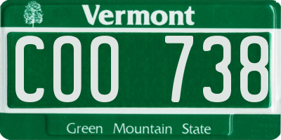VT license plate COO738