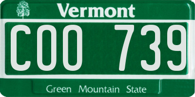 VT license plate COO739