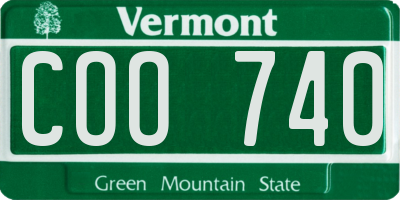 VT license plate COO740