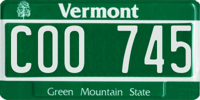VT license plate COO745