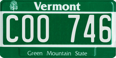 VT license plate COO746