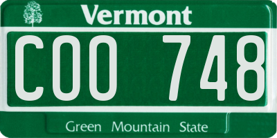 VT license plate COO748