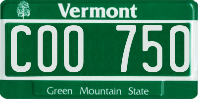 VT license plate COO750