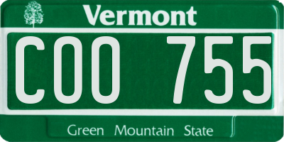 VT license plate COO755