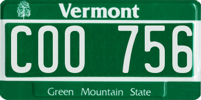 VT license plate COO756