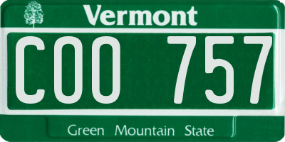 VT license plate COO757