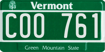 VT license plate COO761