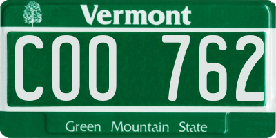 VT license plate COO762