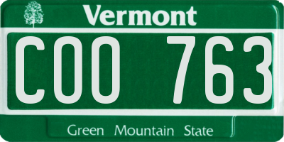 VT license plate COO763