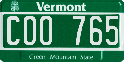 VT license plate COO765